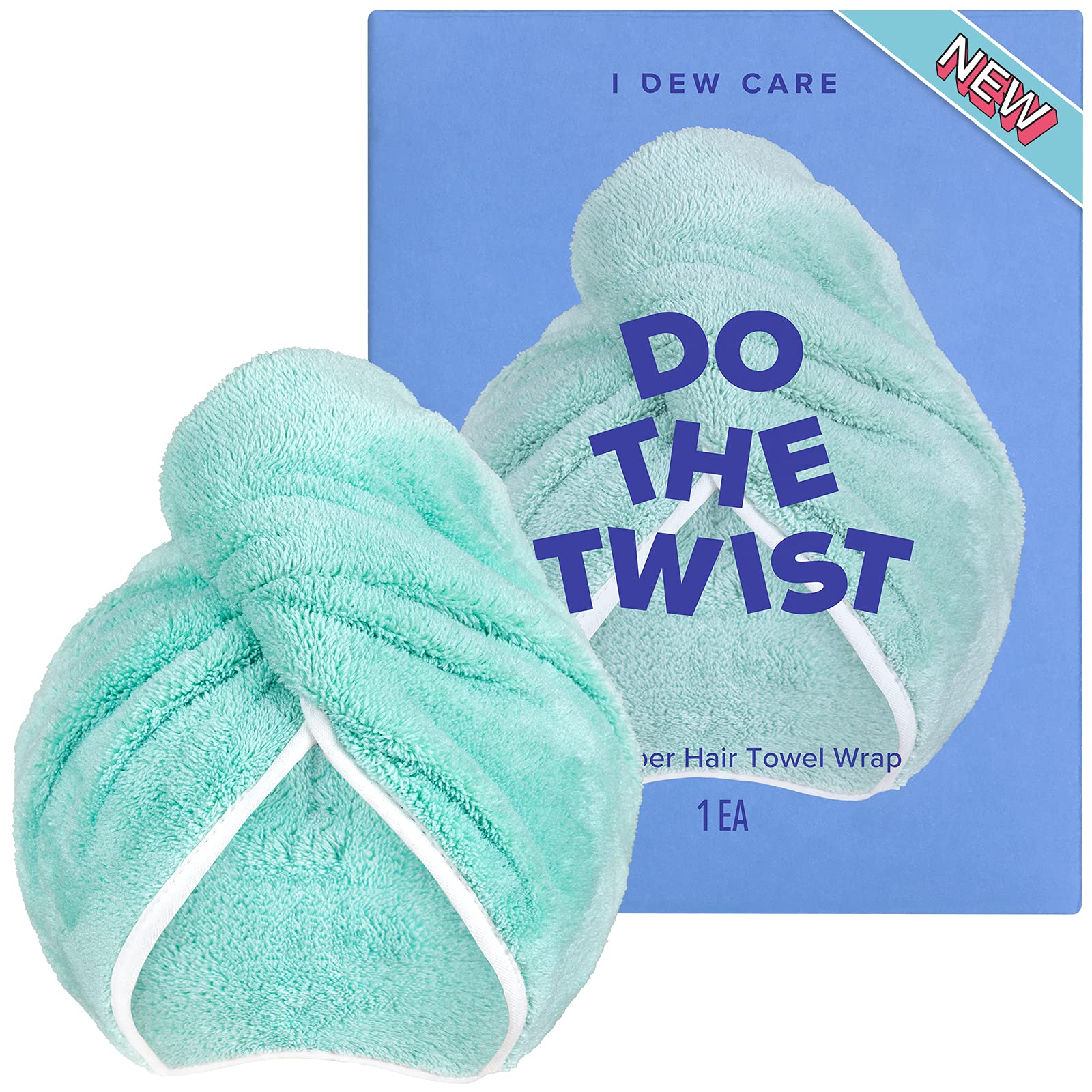 I DEW CAREMicrofiber Hair Towel Wrap Headband Do The Twist | Absorbent Quick Dry, Anti Frizz, Hair Turban for Men and Women, 1 Count