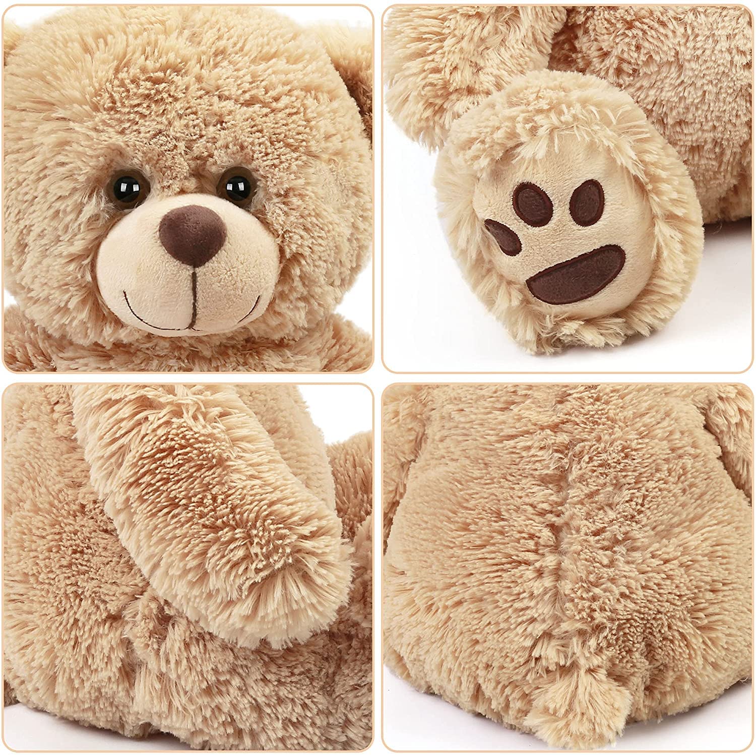 LotFancy Orsetto Peluche Circa 43cm Peluche Orso Colore Marrone Chiaro per Bambini Orso di Peluche San Valentino Natale Ringraziamento