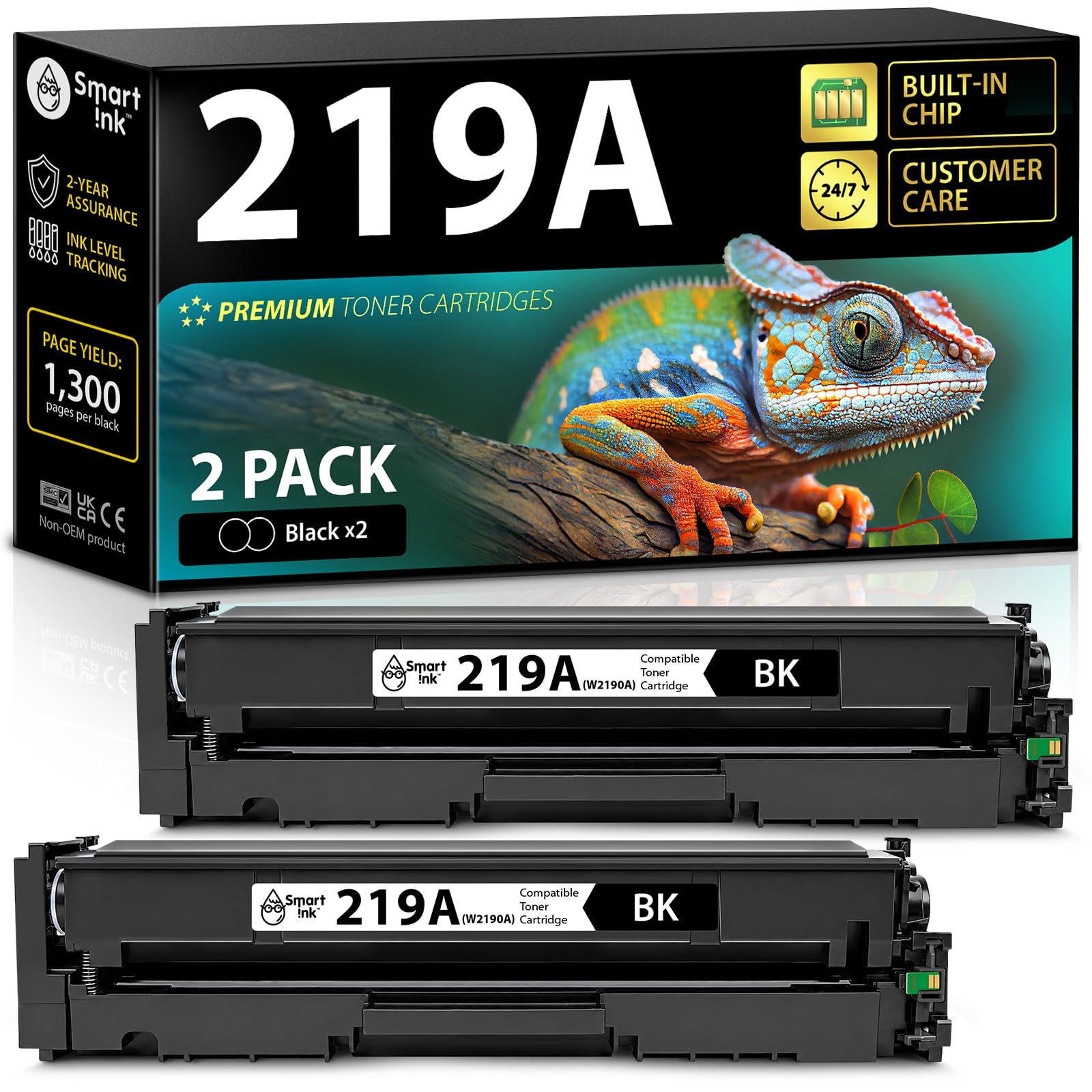 Smart Ink Kompatybilny toner 219A z chipem (2 czarny) do HP 219A HP 219X jako zamiennik do HP Color LaserJet Pro MFP 3302fdwg Toner MFP 3302fdw 3302fdn 3202dn 3202dw 3302sdwg 3202dng