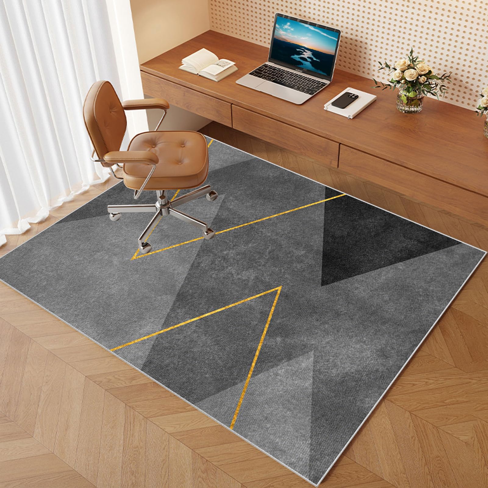 Office Mat Carpet Non-slip Back Floor Protectors Mats Protectors for Rolling Chairs Heavy Duty Gaming Chair Mat Multi-Purpose Floor Protectors for Hardwood Floors Tile Laminate Floor 120 x 140 cm