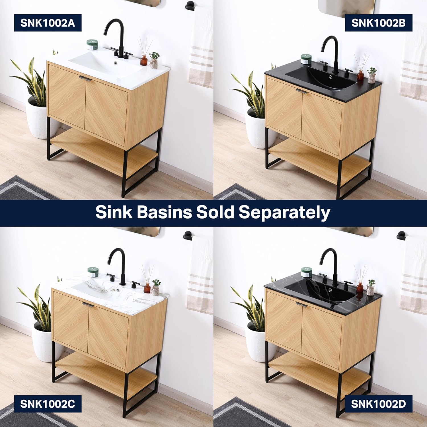 JONATHAN Y VAN1014A Juhl 30 in. W x 18 in. D x 33 in. H Chevron-Front Modern Minimalist 2-Shelf Bathroom Vanity Cabinet Only with Soft Closing Doors (Sink Basin Not Included), Oak