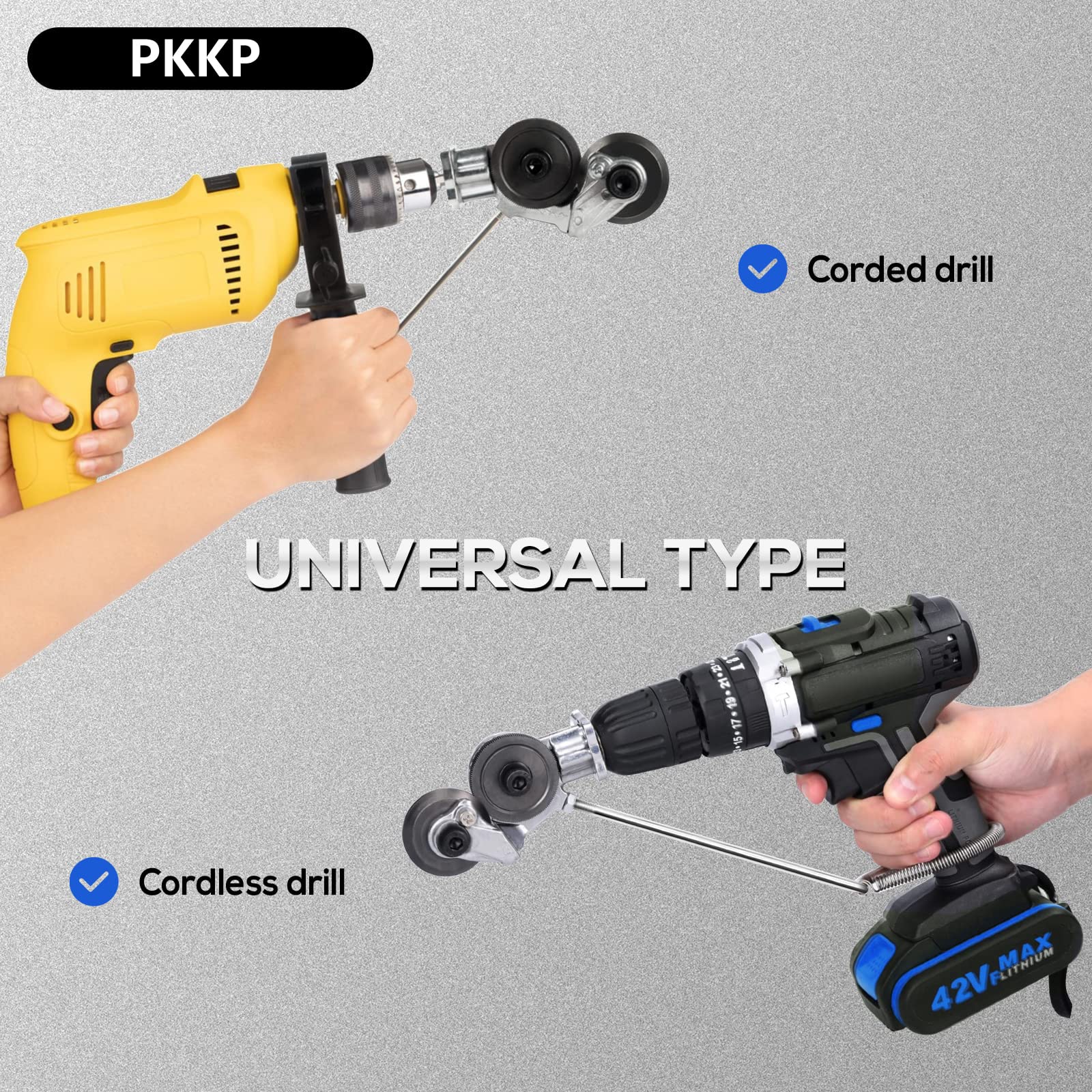 Metal Nibbler Drill Attachment, grignoteuse électrique en métal, tête de coupe rotative pour couper l'aluminium, facile à utiliser, profondeur de coupe jusqu'à 1,2 mm