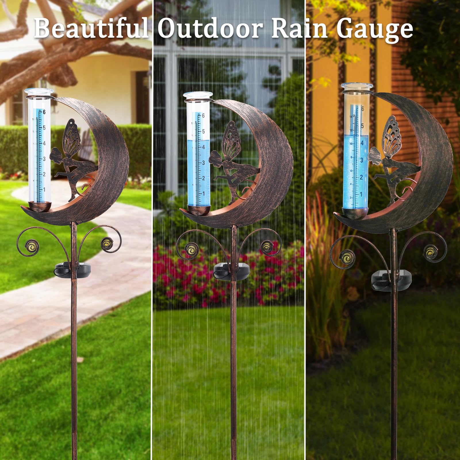 Milageto Regenmesser 7 Zoll - Außen Regenmessgerät Mit Skala 20,95cm