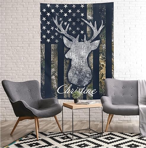 Miniatura 3 de Manta de bebé con diseño de ciervo y camuflaje con nombre y texto, manta personalizada para recién nacidos, para niños y niñas, regalo de