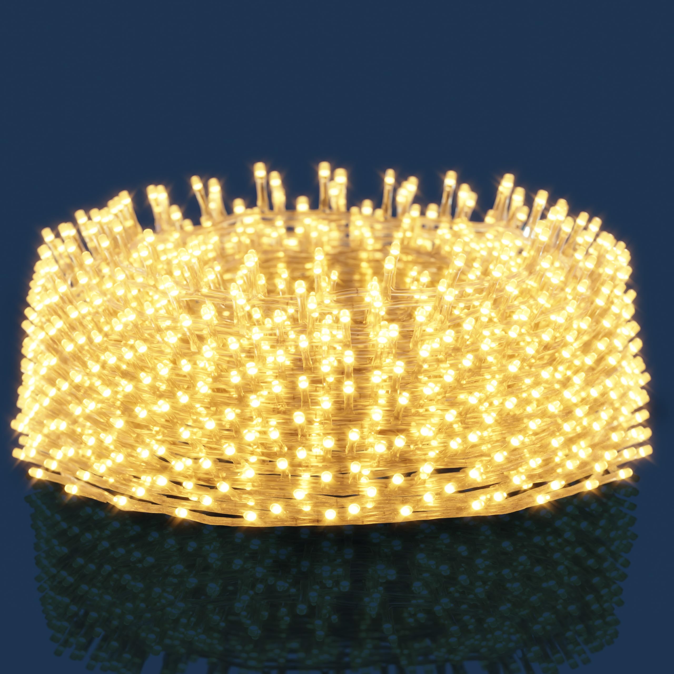 Deuba Luci Natale Balcone Esterno Interno 400 Led Bianco Caldo Telecomando 8 Modalità Timer Dimmerabile Lucine Natalizie A Cascata-image