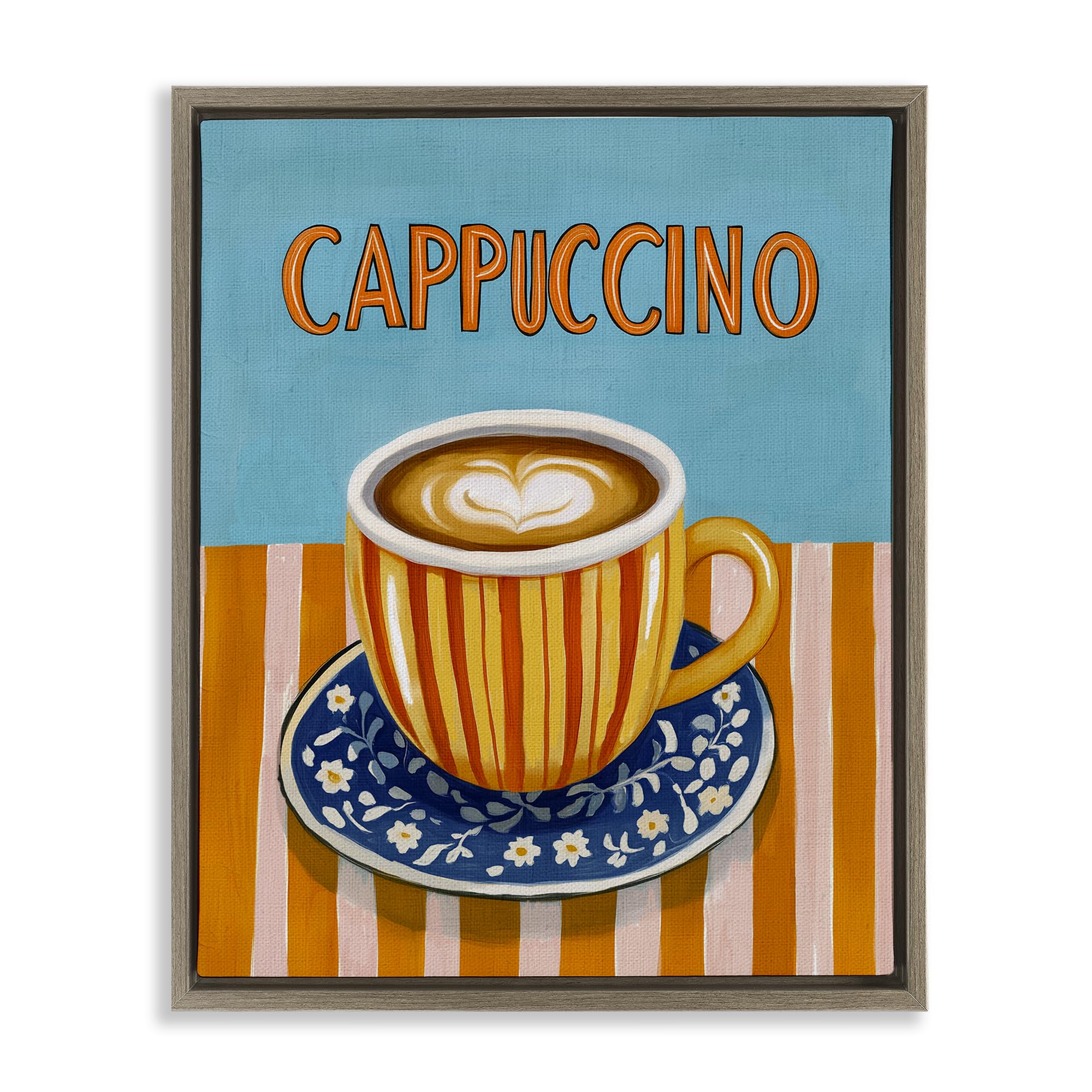 Stupell Industries Montalcino Elm (Textured) Cappuccino Stripes Kitchen, 16 X 20 Inch Canvas In Floater Frame