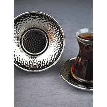 6 Adet Metal  ay Taba  D vme Desenli  ay Tabak 10 Cm, G m