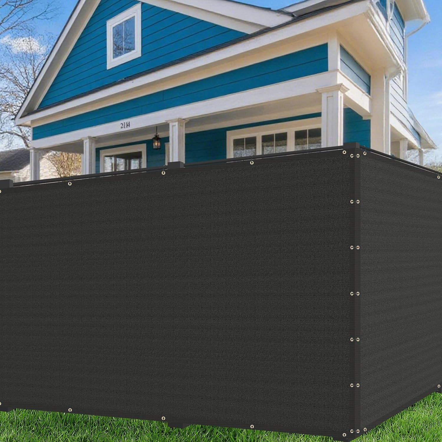 Buzzbazaar 8' x 50' Black Heavy Duty Privacy Fence Screen - Commercial Grade Shade Cover with Brass Grommets, Outdoor Wind Block & Yard Barrier, Customizable Size