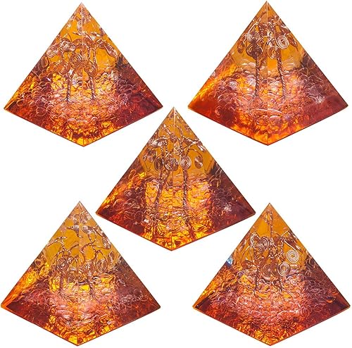 Miniatura 4 de Rockcloud Estatuilla de piedra piramidal de orgón de cristal curativo de alambre de cobre, generador de energía para meditación, equilibrio de