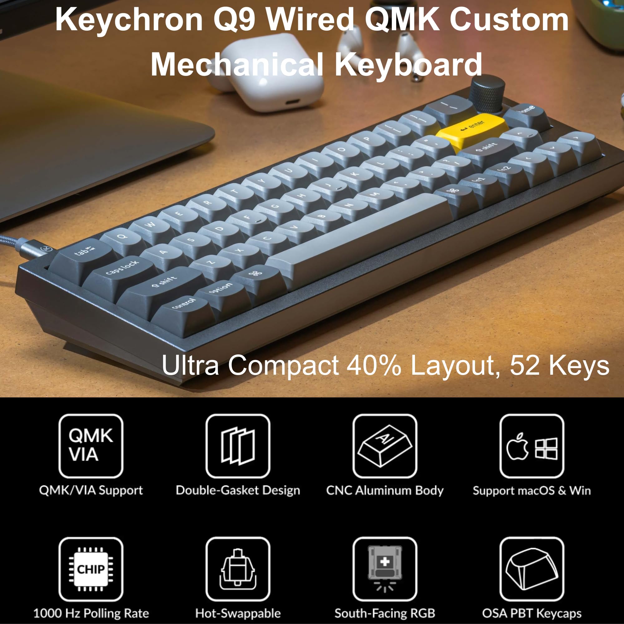 Amazon | Keychron Q9 52キー 40%レイアウト メカニカルキーボード