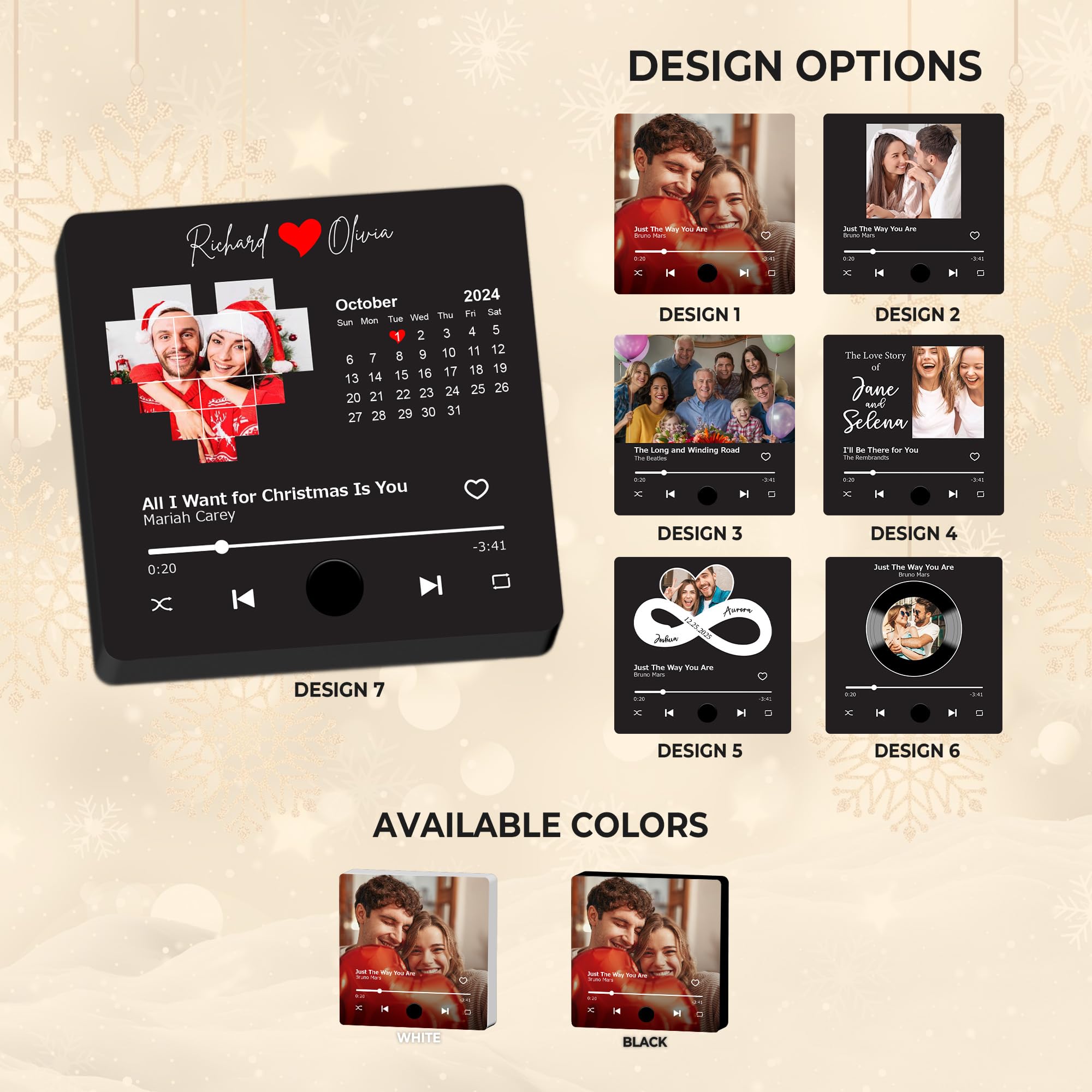 SpecialOnly Custom Music Fridge Magnets with Photo - Music Plaque for Spotify - Personalized Photo Gifts for Girlfriend Boyfriend Couples - Gift for Her Him on Anniversary Birthday