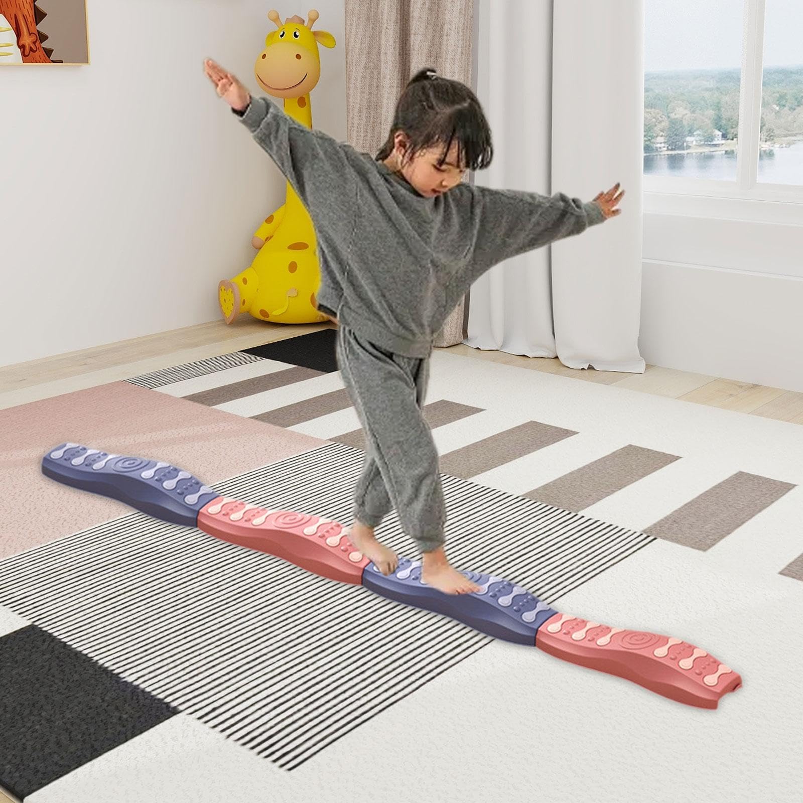 4 Piezas Juguete de Equilibrio Infantil Balancines Antideslizantes de Obstáculos de Polipropileno Juego de Educativo Fomenta la, 4pcs B