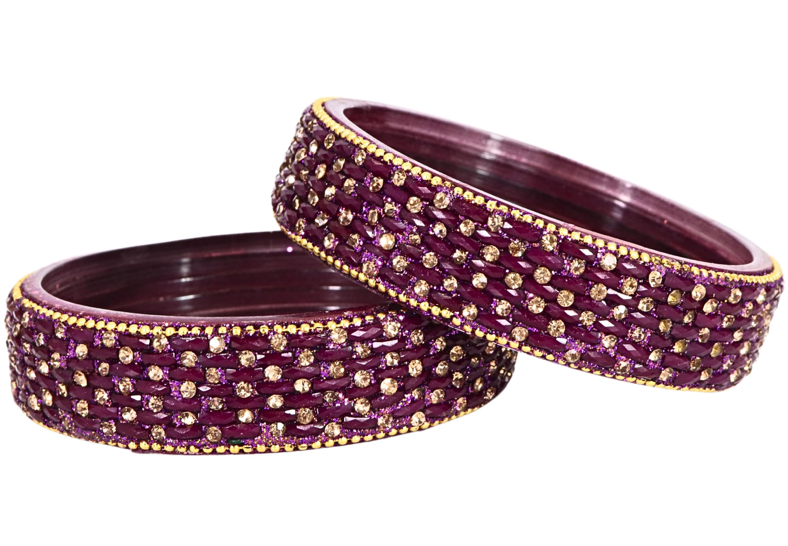 ZULKA Golden Glass Zircon Diamond & Beads Work Set Kada Bangles Set For Women & Girls | Bangles | Glass Kada Bangles For Women | Glass Bangles Wine | Bangles For Women-(ZU_GK42-Wine-2.8) (B0D3YWMK28) Amazon Price History, Amazon Price Tracker