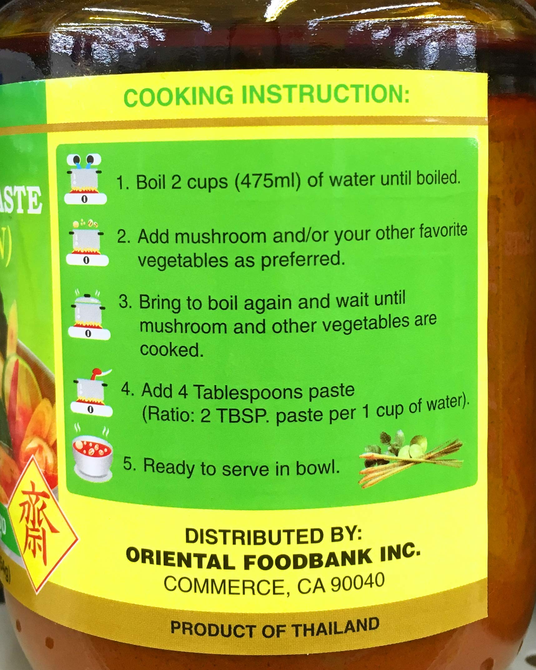 Amazon.com : Vegetarian Thai Tom Yum Paste 8oz. (230g) Vegan