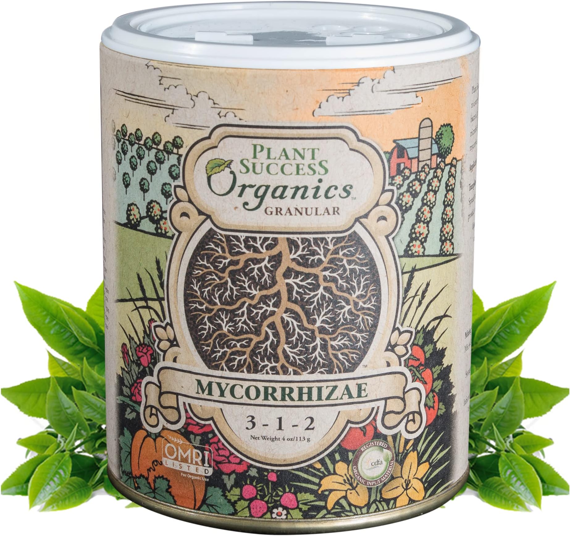 Mycorrhizal Fungi Plus Starter Fertilizer for Plants, Plant Success Organics, Root Stimulator, Treats 30 Plants, Ultra Concentrated Mycorrhizae for Tree, Rose and Flower Care (4 oz)