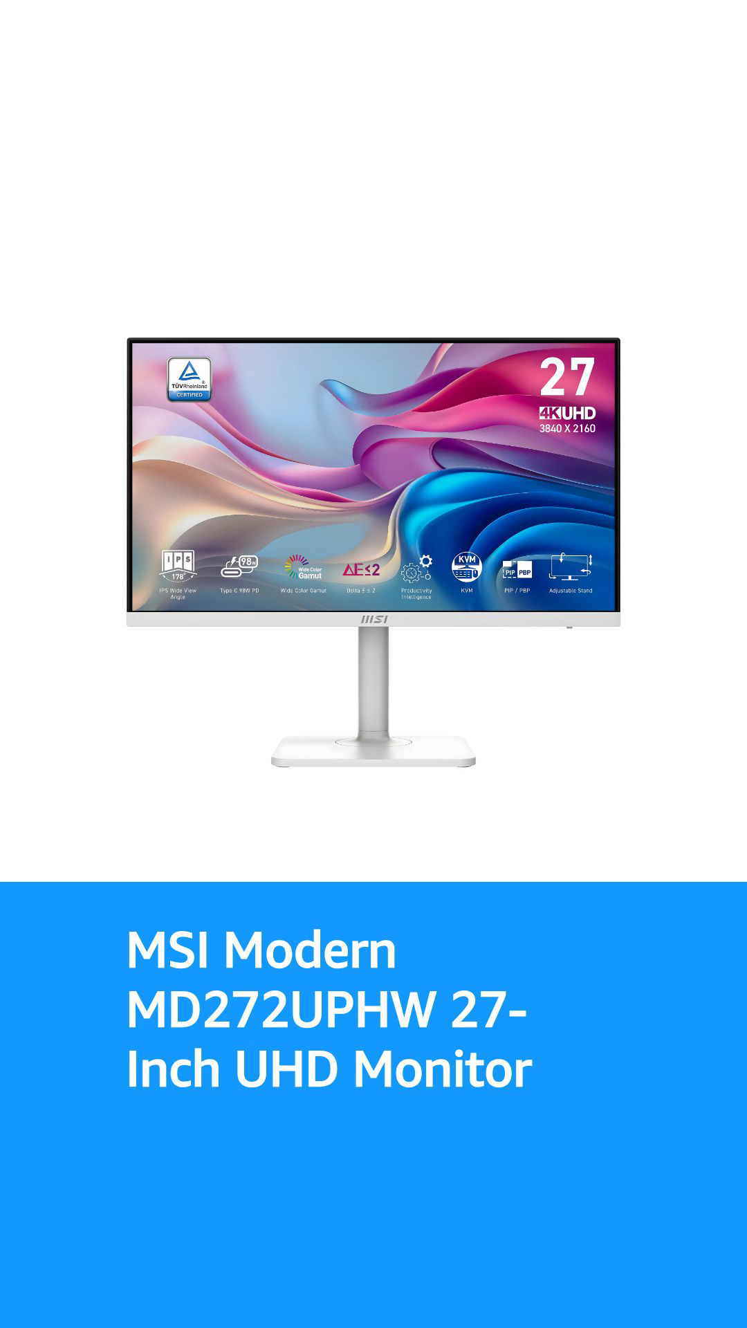 MSI Modern MD272UPHW 27-inch IPS 3840 x 2160 (UHD) Computer