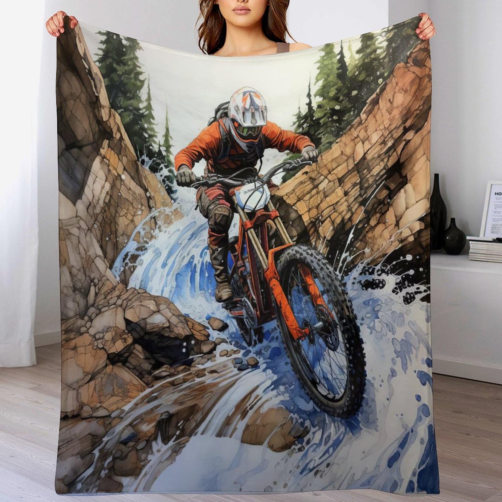 Plaid couverture vélo de montagne doux pour réchauffer vos soirées au balcon