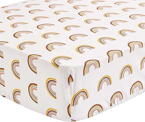 Levtex Baby - Sábana bajera ajustable para cuna Zuma - Se adapta a colchones estándar de cuna y niños pequeños - Arcoiris - marrón, ocre, gris y