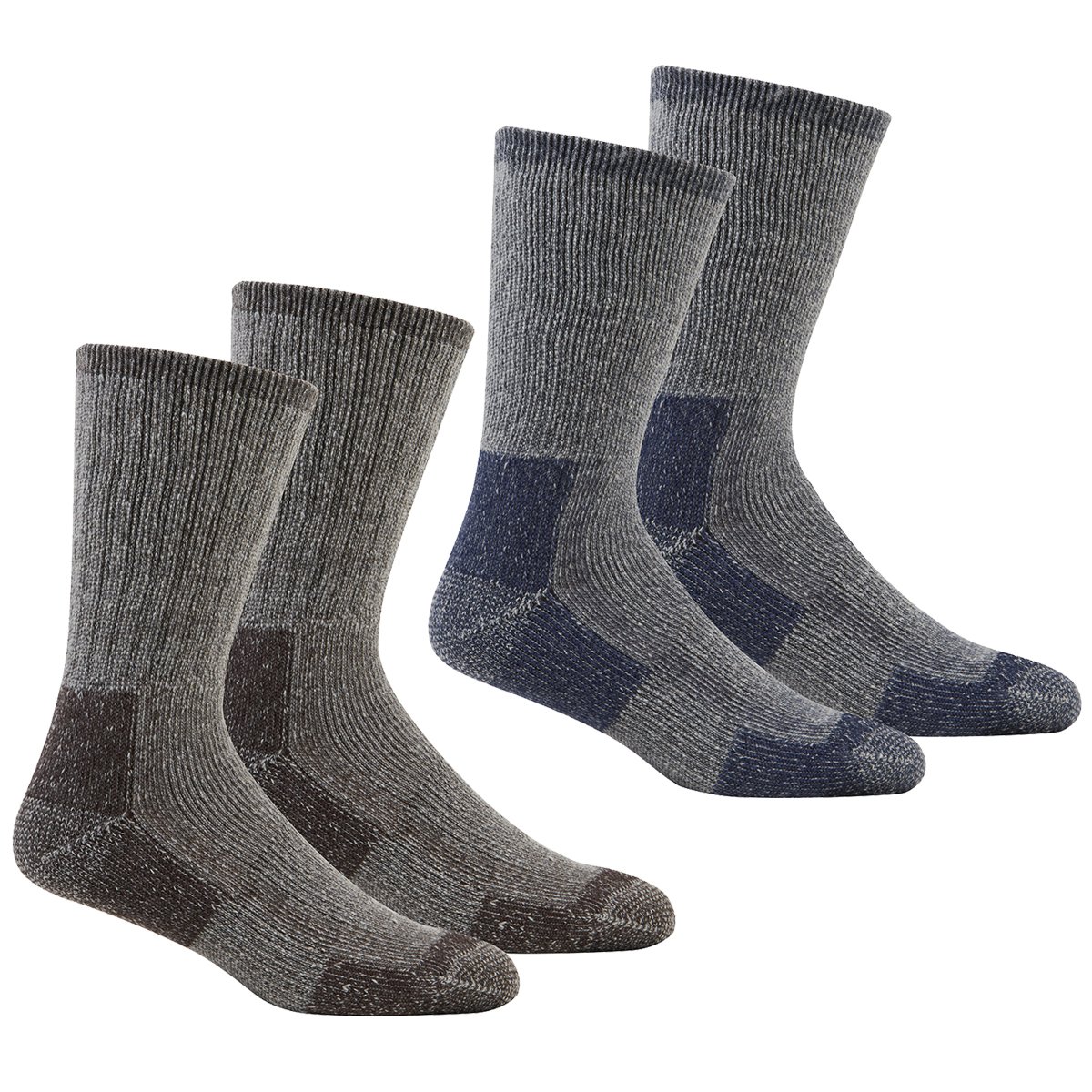 Metzuyan Men's Blue & Brown - 4 Pairs Thick Work Socks - Cushioned Sole M, Blue And Brown - 4 Pairs