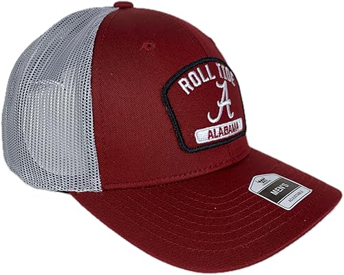 Miniatura 3 de University of Alabama - Gorra de camionero de malla ajustable Snapbak color gris, Carmesí