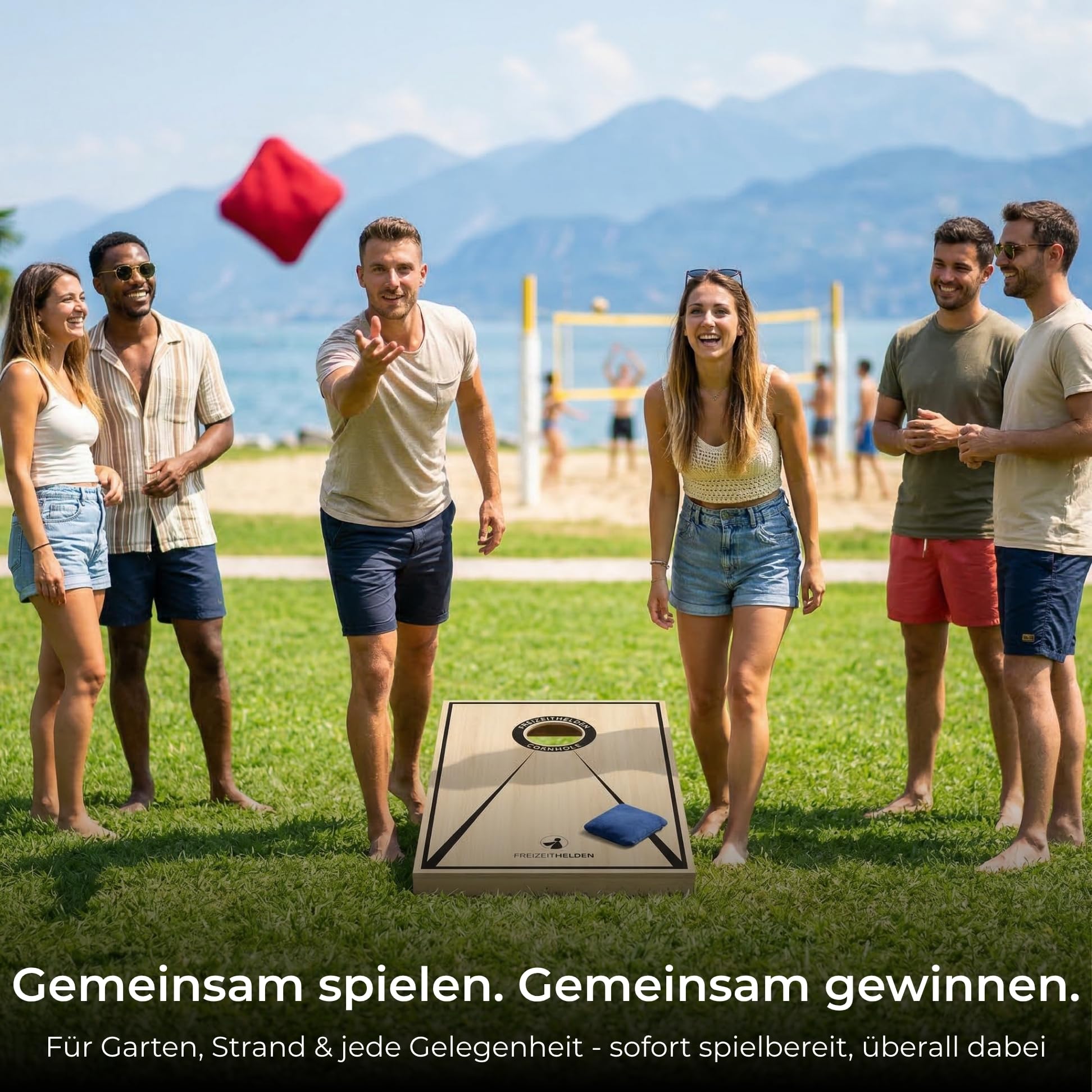 Cornhole Spiel Sackloch Outdoor - Premium Set Wurfspiel für Erwachsene & Kinder