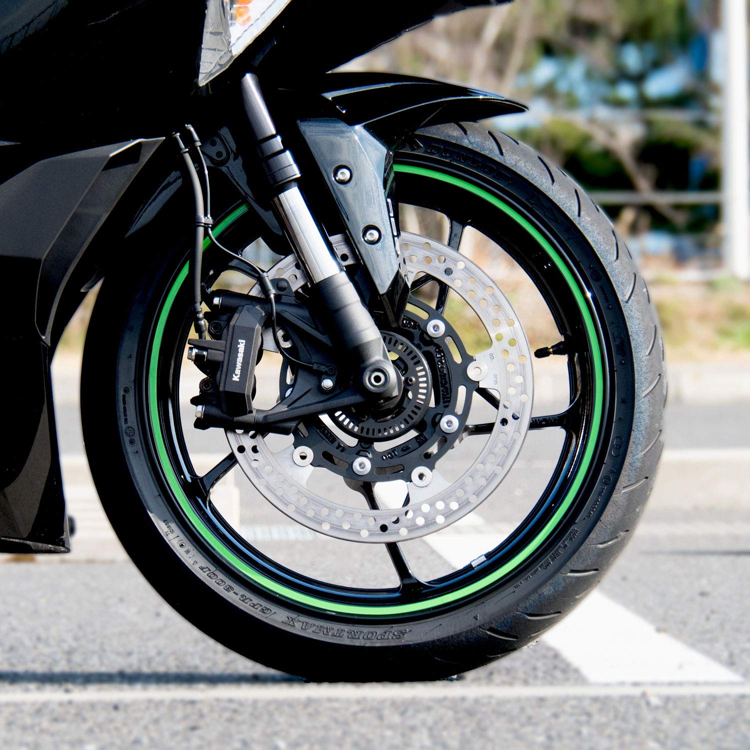 Amazon.co.jp: ワールドウォーク Ninja ZX-25R リムステッカー 緑 rim