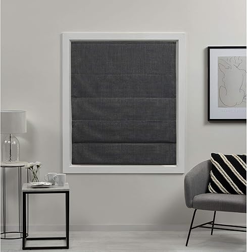 Miniatura 2 de Exclusive Home - Persiana Acadia total blackout estilo romana, 31x64, gris
