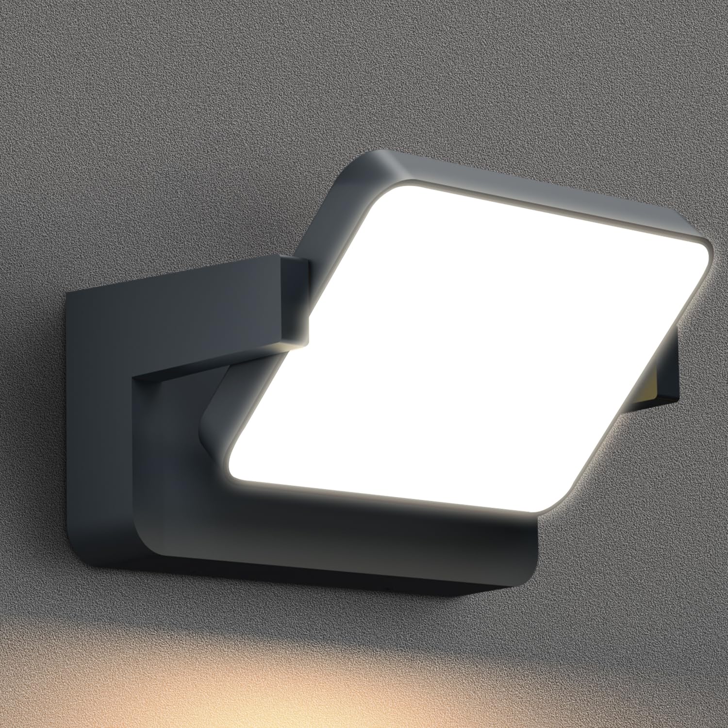 vatato 30W Außenwandleuchte mit Bewegungsmelder, LED Wandleuchte Innen Außen Wandlampe mit Schwenkbar Panel, Wasserdicht IP65 aussenlampe wand, Warmweiß außenleuchte 3000K (Anthrazit 1 Stück)