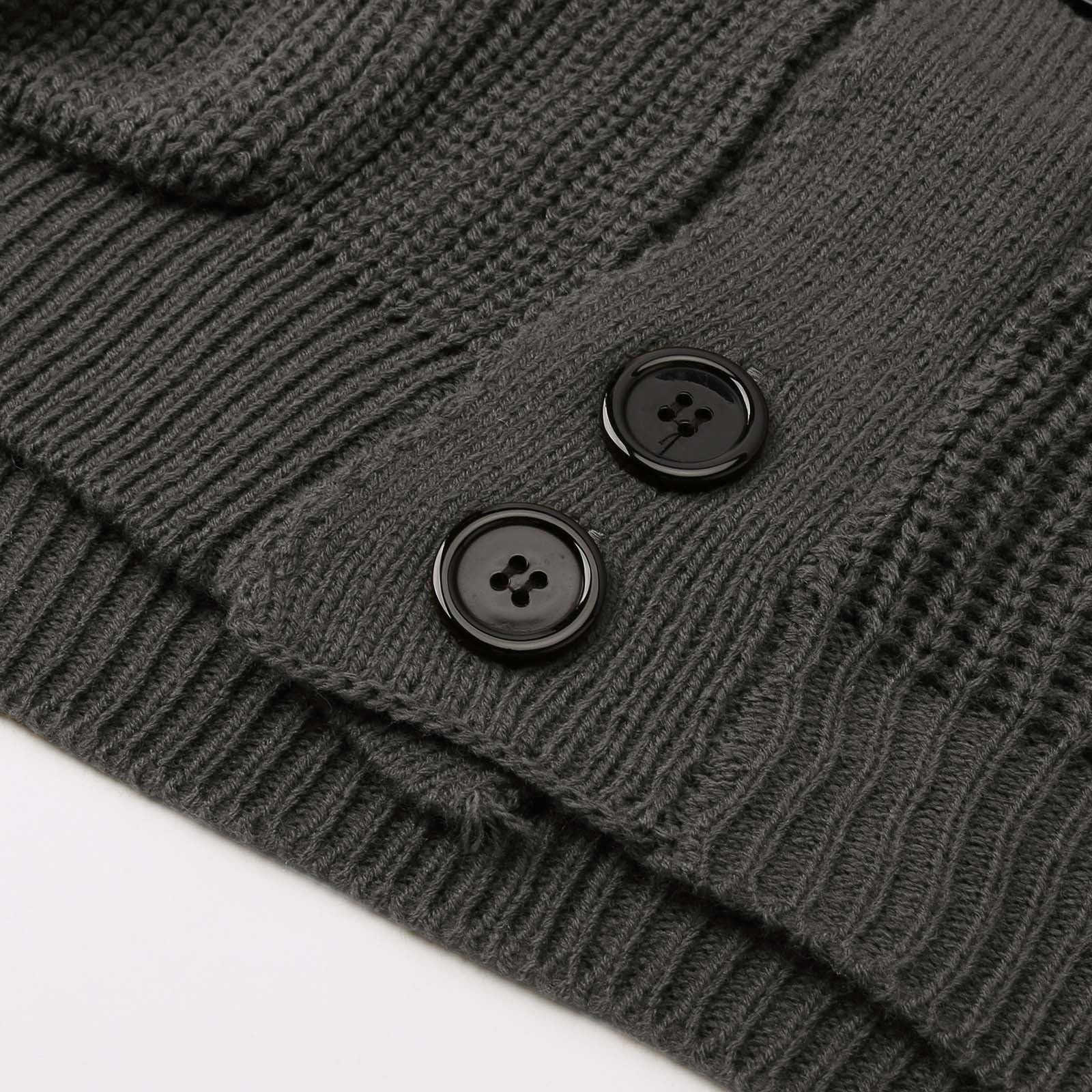 Cardigan Punto Botones Hombre, Botones para Chaqueta Hombre Manga Larga con Un Solo Botonadura con Bolsillo Abrigo Color Sólido Informal con Botones Suéter Grande para Otoño E Invierno