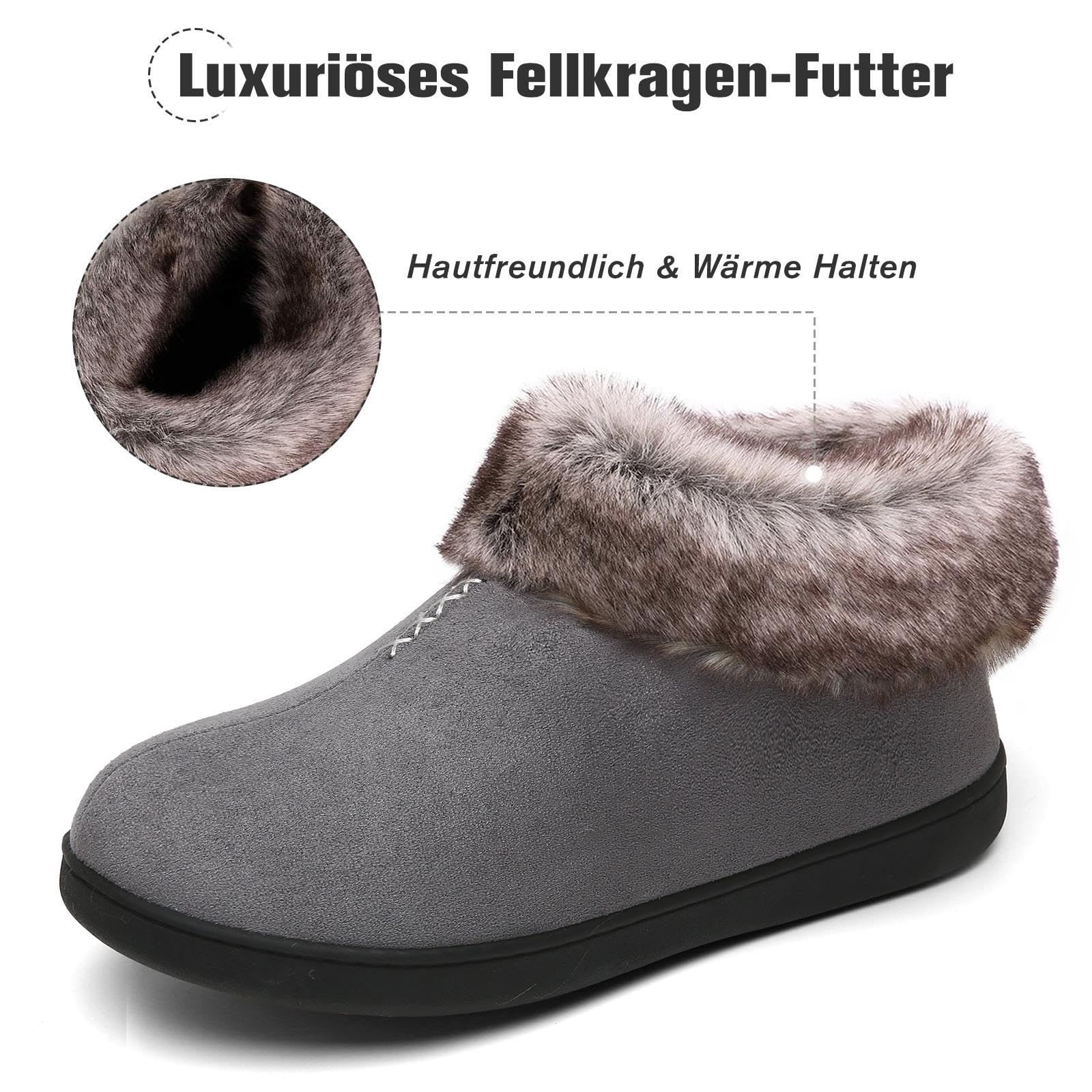 Mishansha Ciabatte Donna Invernali Peluche Pantofole Schiuma di Memoria Gr.36-43