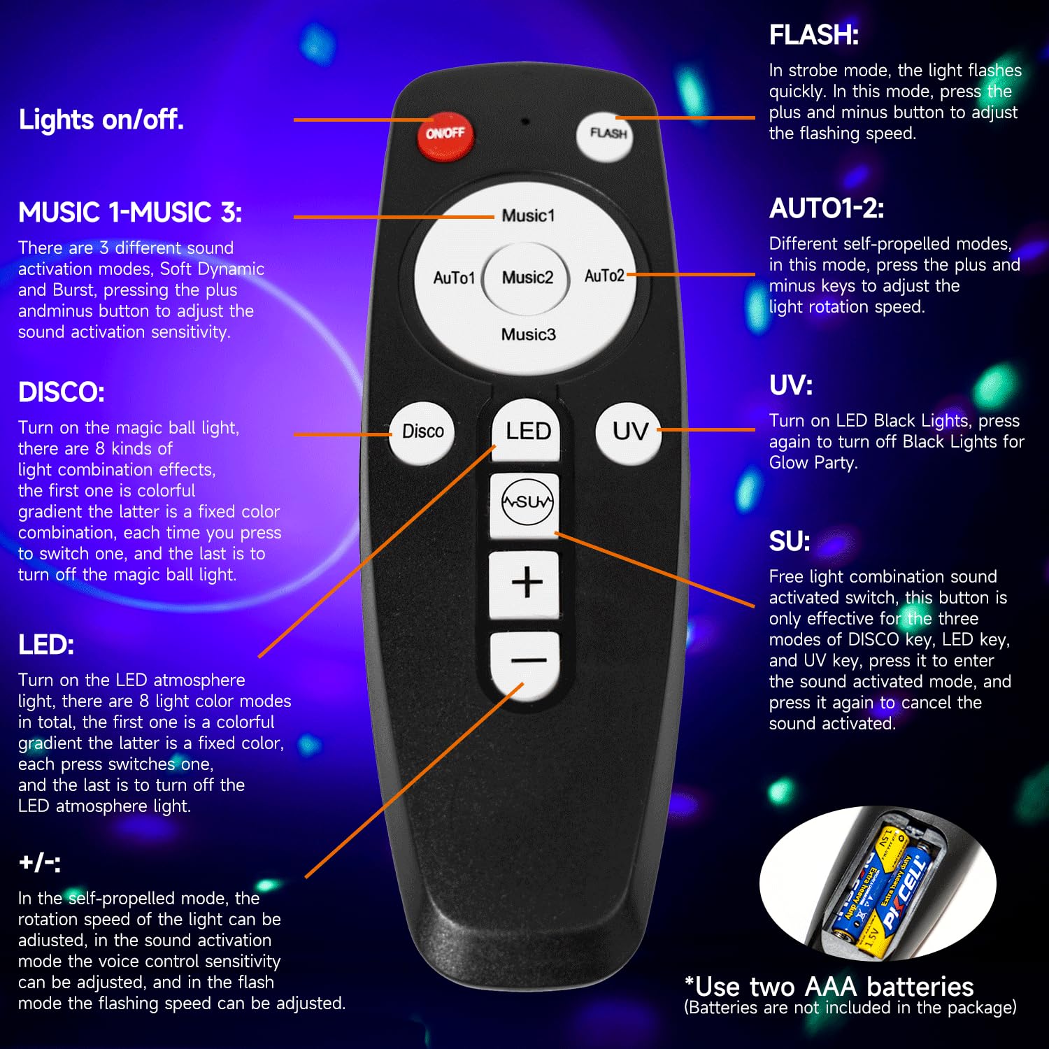 Luci Stroboscopiche TELBUM Con Telecomando - 78 LED Super Luminosi, 5 Modalità, Per Feste, Palcoscenico, Halloween