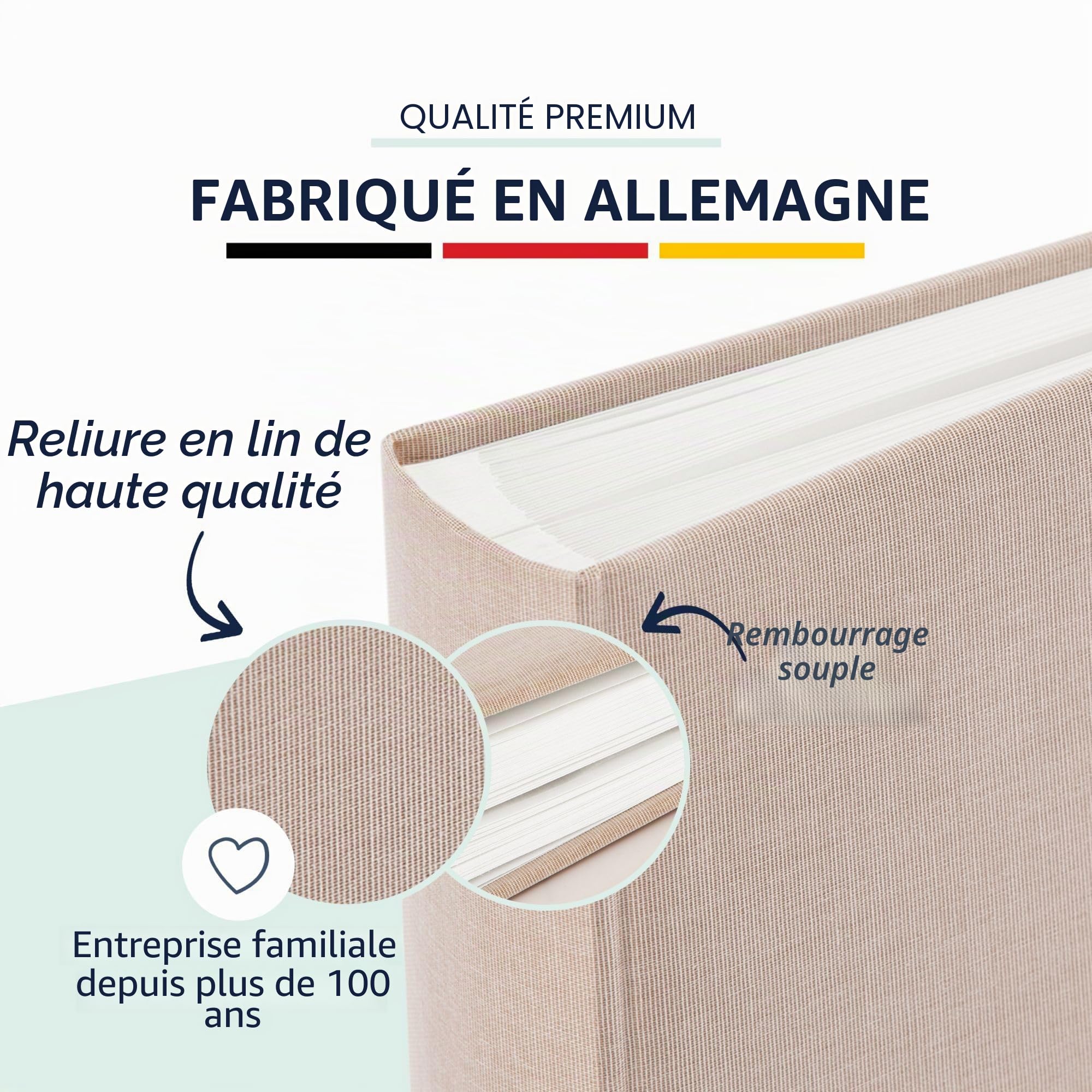 goldbuch Summertime Trend 2 31605 Album photo avec 100 pages blanches avec intercalaires en papier de qualité Beige 30 x 31 cm