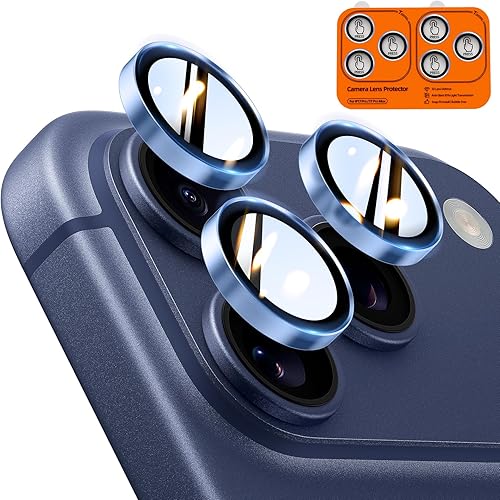 Miniatura 18 de TOCOL Protector de lente de cámara para iPhone 15 Pro Max/Protector de lente de cámara para iPhone 15 Pro de vidrio templado HD individual,