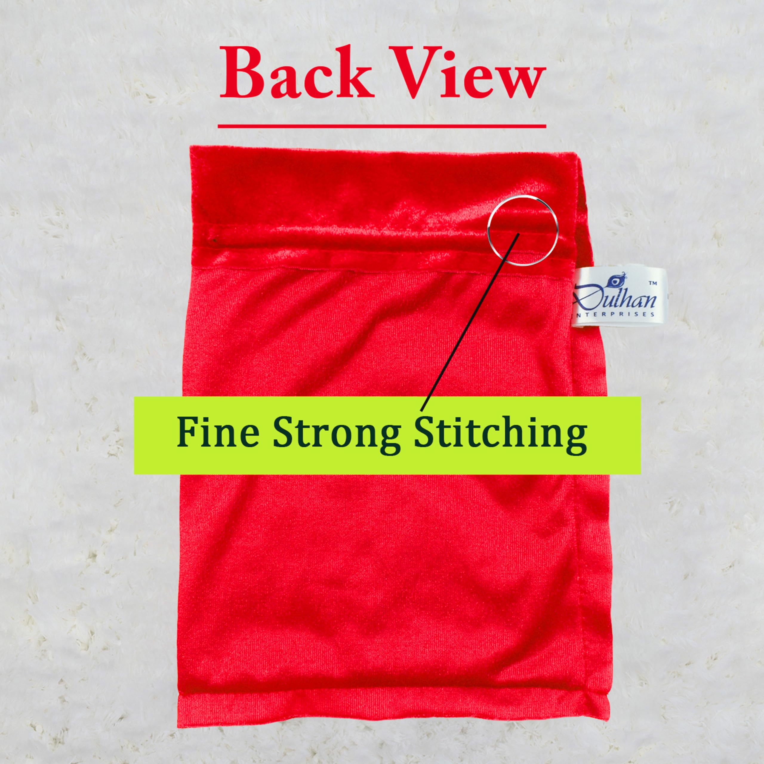 Set of 2 pcs Medium Velvet potli Bags for Return Gifts for ladies Women | 7x9 inch Drawstring pouches for Wedding gift, Red Shagun Pouch Goody Bags, Batwa Bag Wallet Potli for Gifting by Dulhan 3