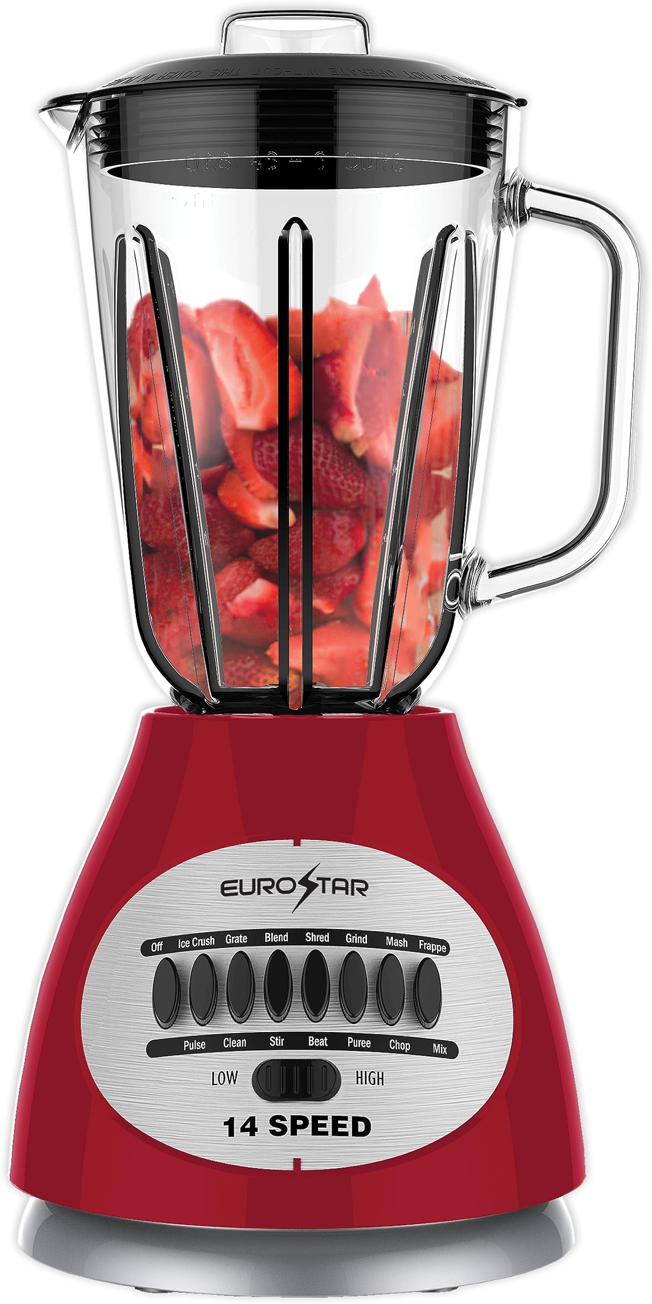 Amazon.com: EUROSTAR 450W 14-Speed Glass Jar Blender (RED)