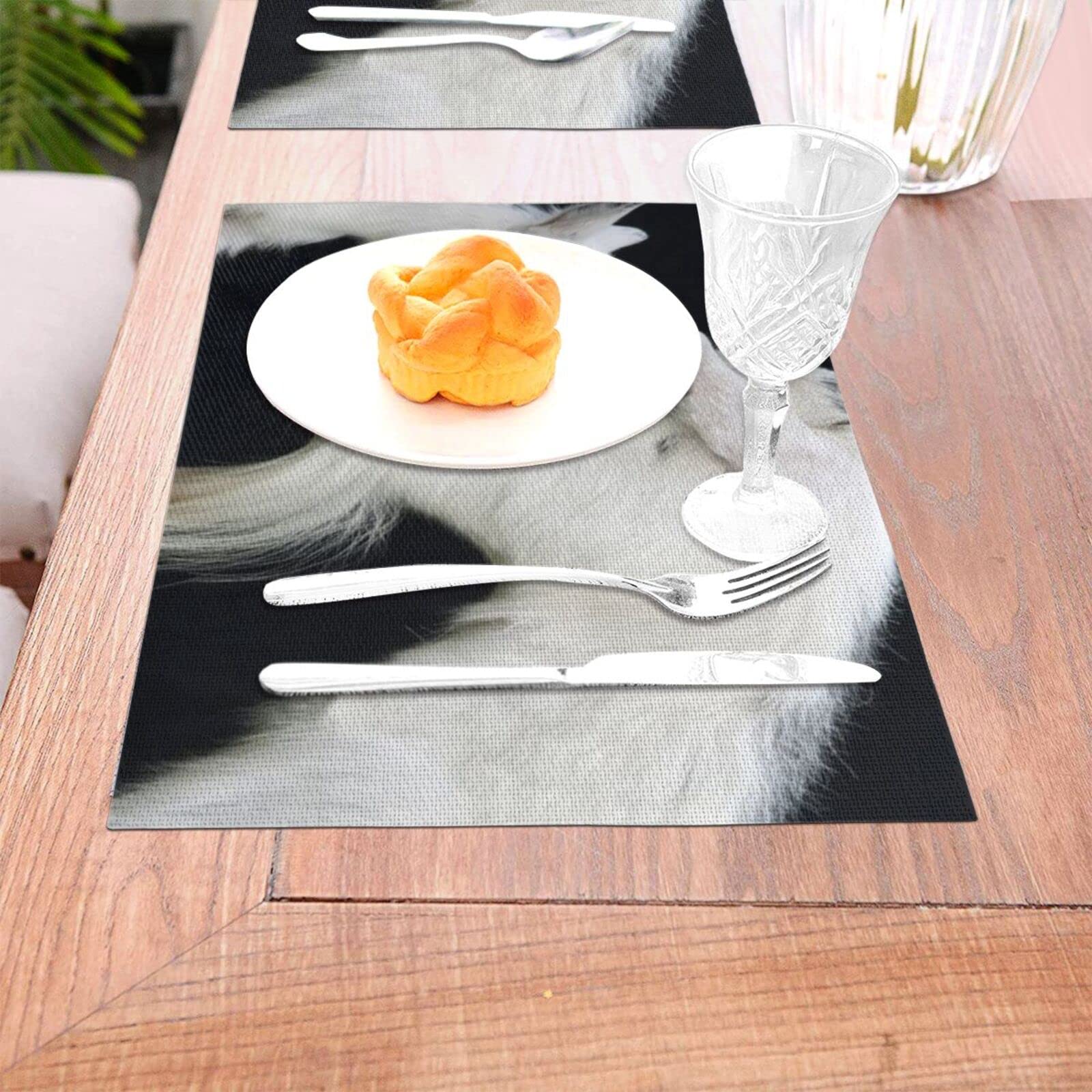 Lot de 6 sets de table tissés en vinyle isolé Motif bébé de chèvre avec mère 30,5 x 45,7 cm