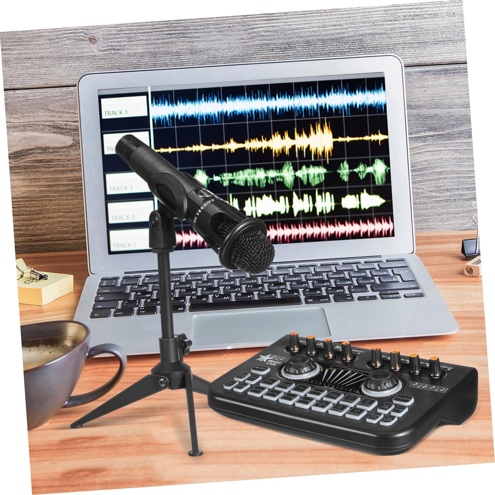 Gatuida Completo Equipo Podcast Profesional con Micrófonos Dobles y Mezclador Dj Tarjeta de Sonido para Grabación Streaming y Producción de Audio