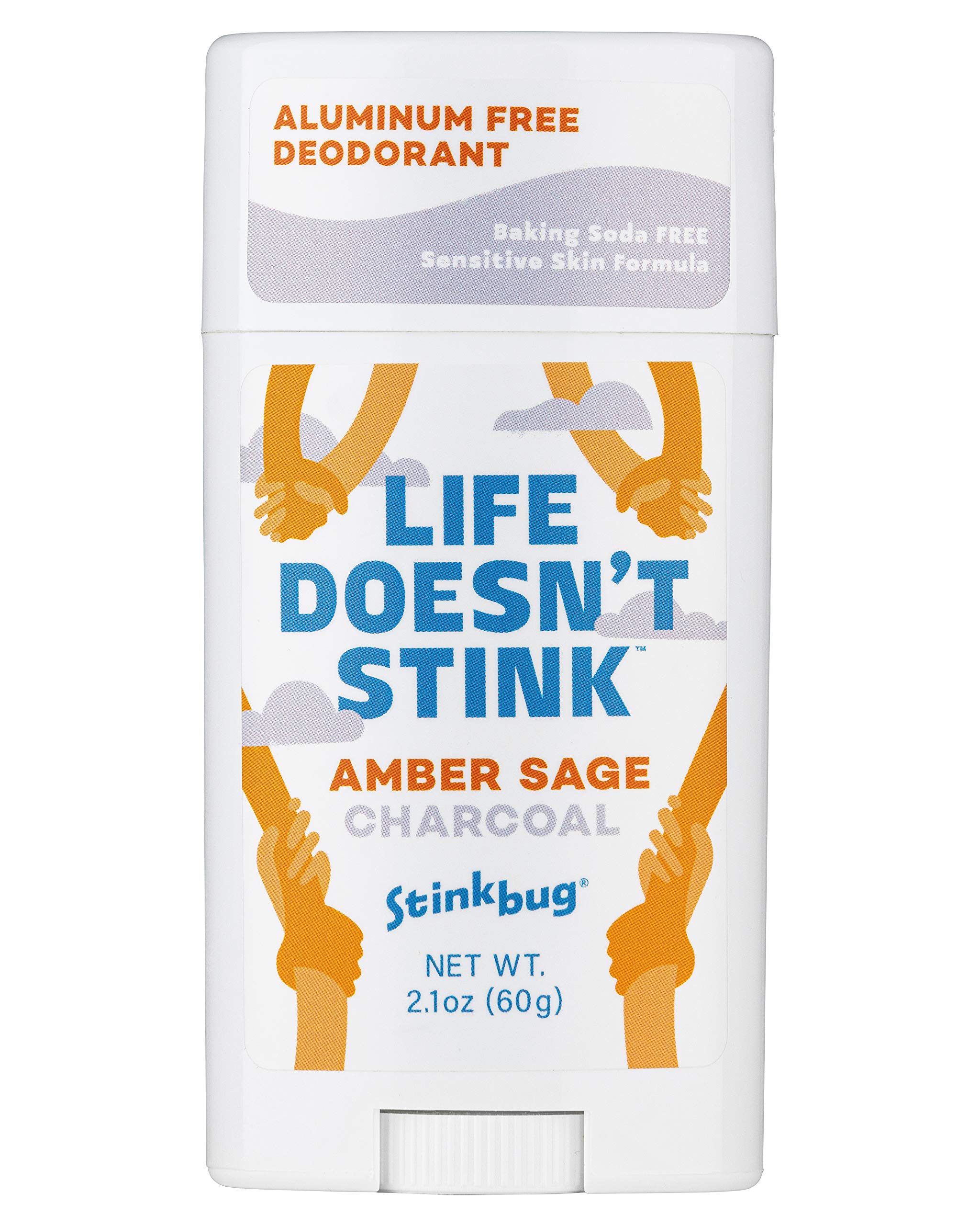 Stinkbug (Amber Sage) - NATURALS Organic Charcoal Deodorant Stick - Natural Amber Sage with Activated Charcoal - 60ml (Ounce) for Women/Men / Children