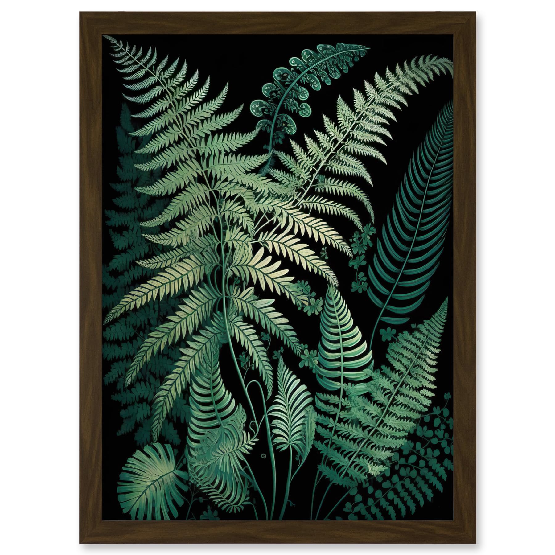 Artery8 Ernst Haeckel Style Fern Fronds Botanical Detailed Artwork Framed A3 Wall Art Print