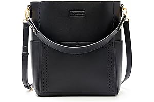 PU Leather Bucket Bag Purse | Women's Soft Hobo Handbag & Travel Tote