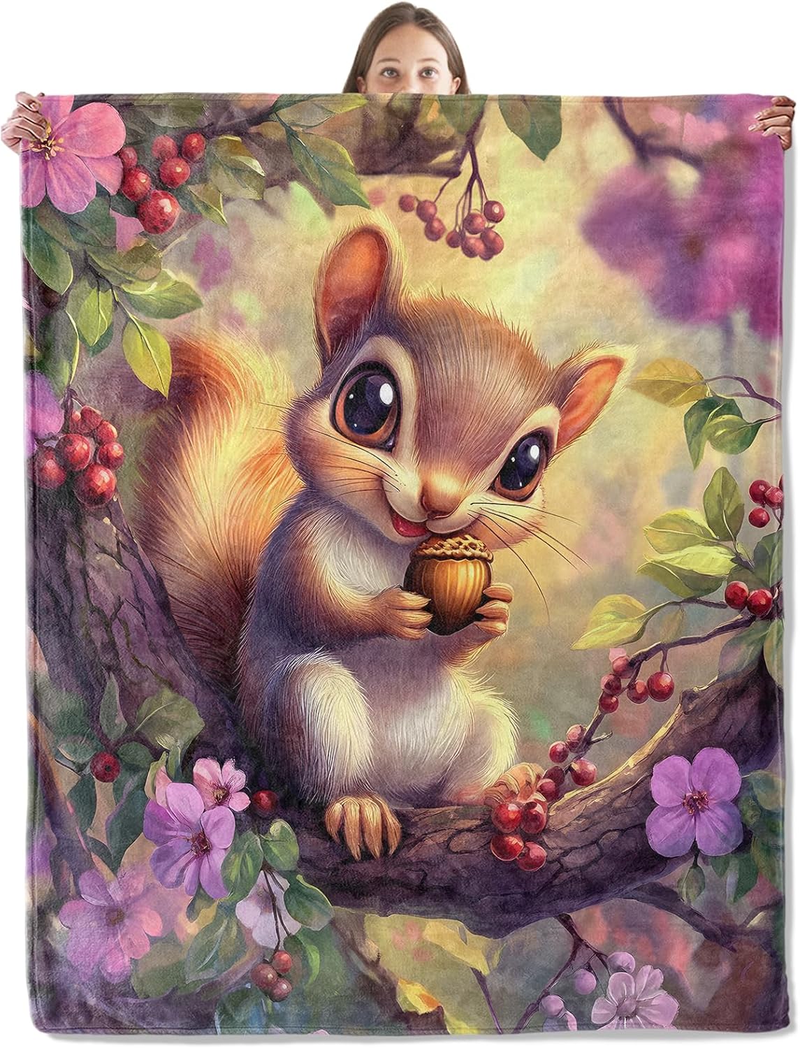 Sleeping Cat Blanket, Cozy Plush Cute Kitten Throw Blanket for Couch Bedroom Outdoor, Lightweight Soft Flannel Orange Tabby Travel Blankets, Gifts for Women Adults Kids, Warm Decor 60"×80"