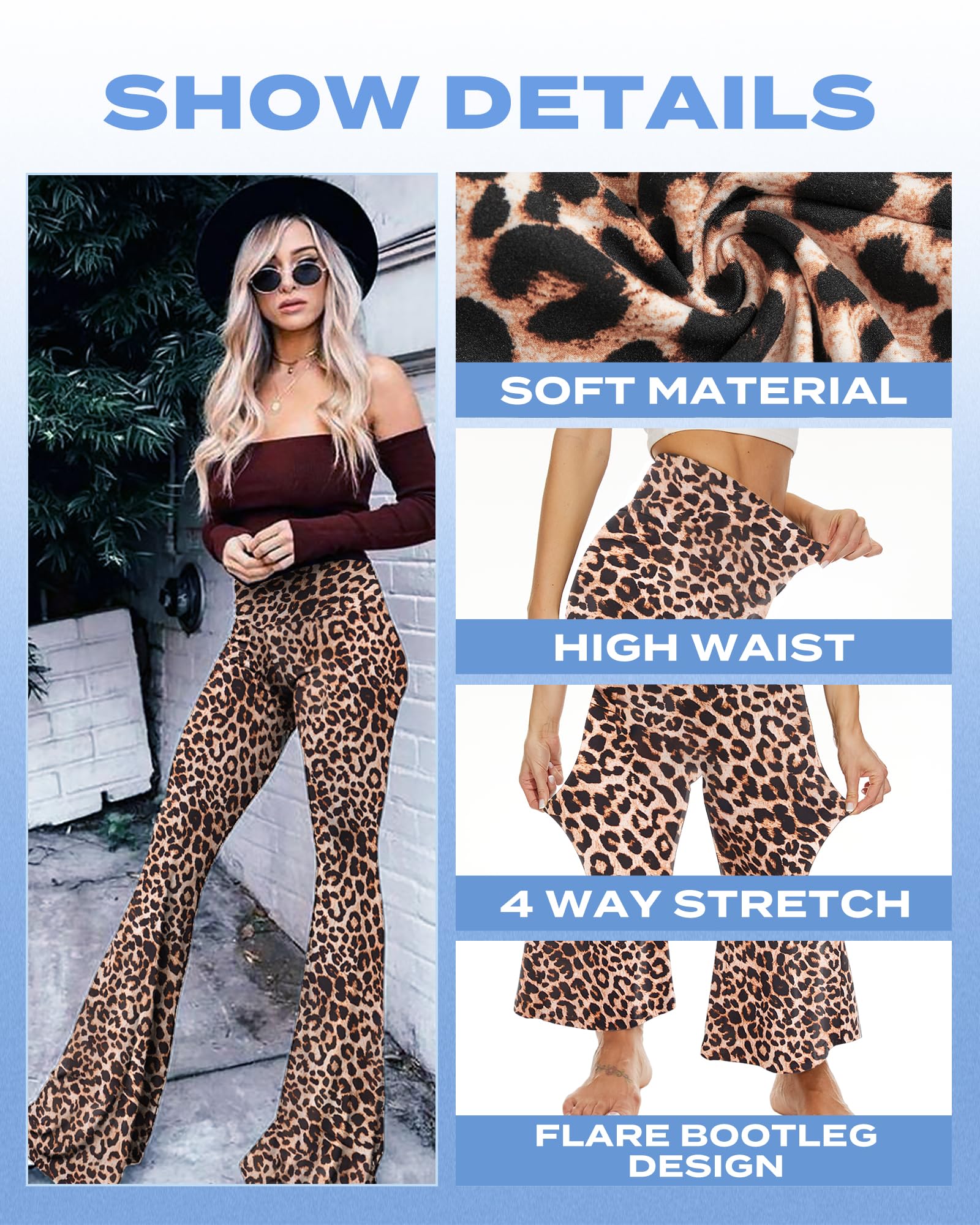 Sundwudu Pantalones de yoga acampanados negros para mujer, leggings suaves de cintura alta con corte de bota, pantalones altos y largos para mujer