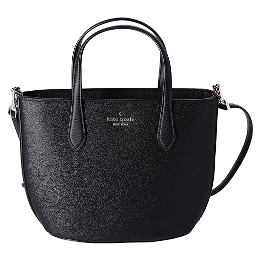 Kate Spade Glitter Glimmer Small Zip Satchel Crossbody Bag Holiday (Black)