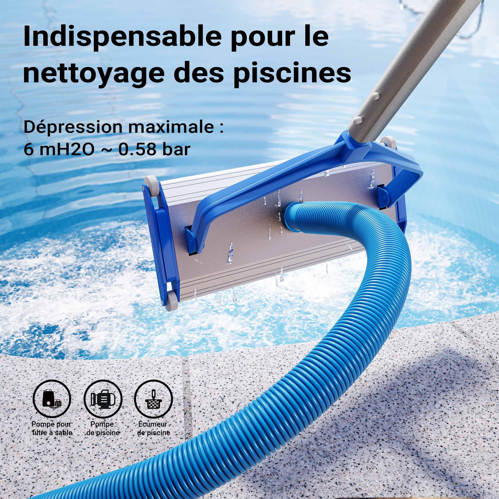 Wiltec Tuyau piscine bleu – 21 m de long, Ø 32 mm – Tuyau solaire flottant à sections préformées – 165 g/m – made in Europe – Boyau d’aspiration solaire