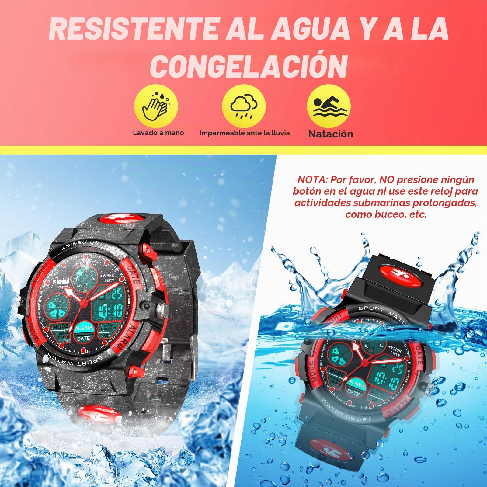 Dislocati Reloj Despertador Digital LED Multicolor Impermeable para niños – Regalos & Juguetes niños