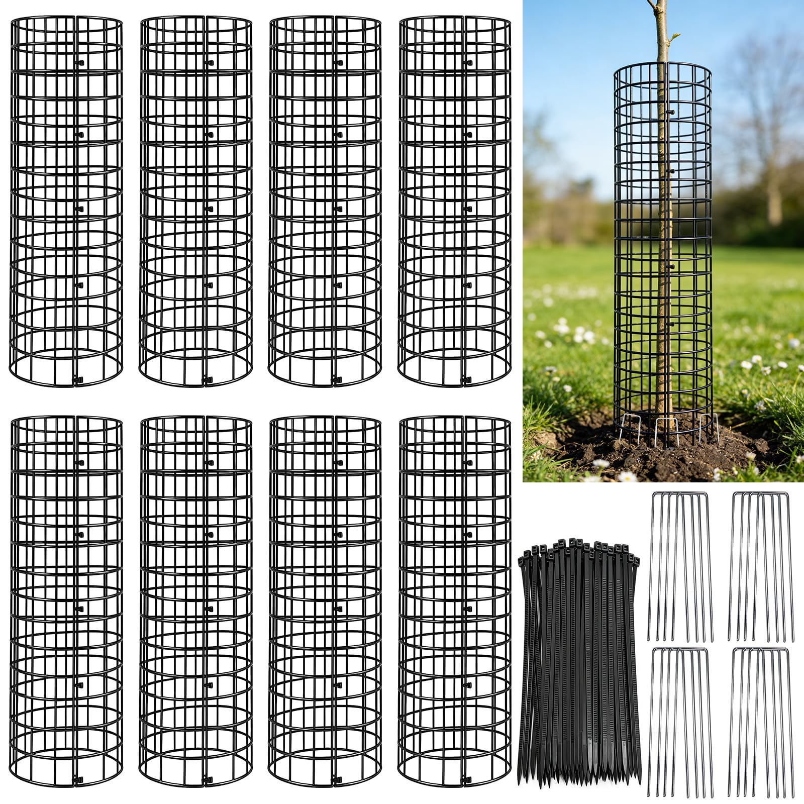 Photo 1 of 8 Pack Tree Protectors from Deer, Tree Guards Trunk Protector