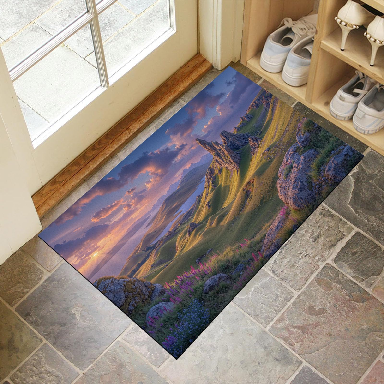 Paillasson d'intérieur lavable 80x120cm anti-saleté pour sols propres