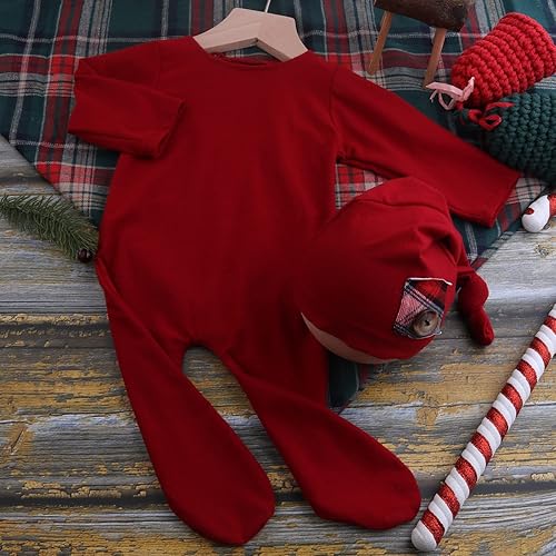 Vista 60 de Ropa de Navidad para recién nacido, accesorios para sesión de fotos, ropa de ganchillo, pantalones de sombrero rojo de Papá Noel, accesorios