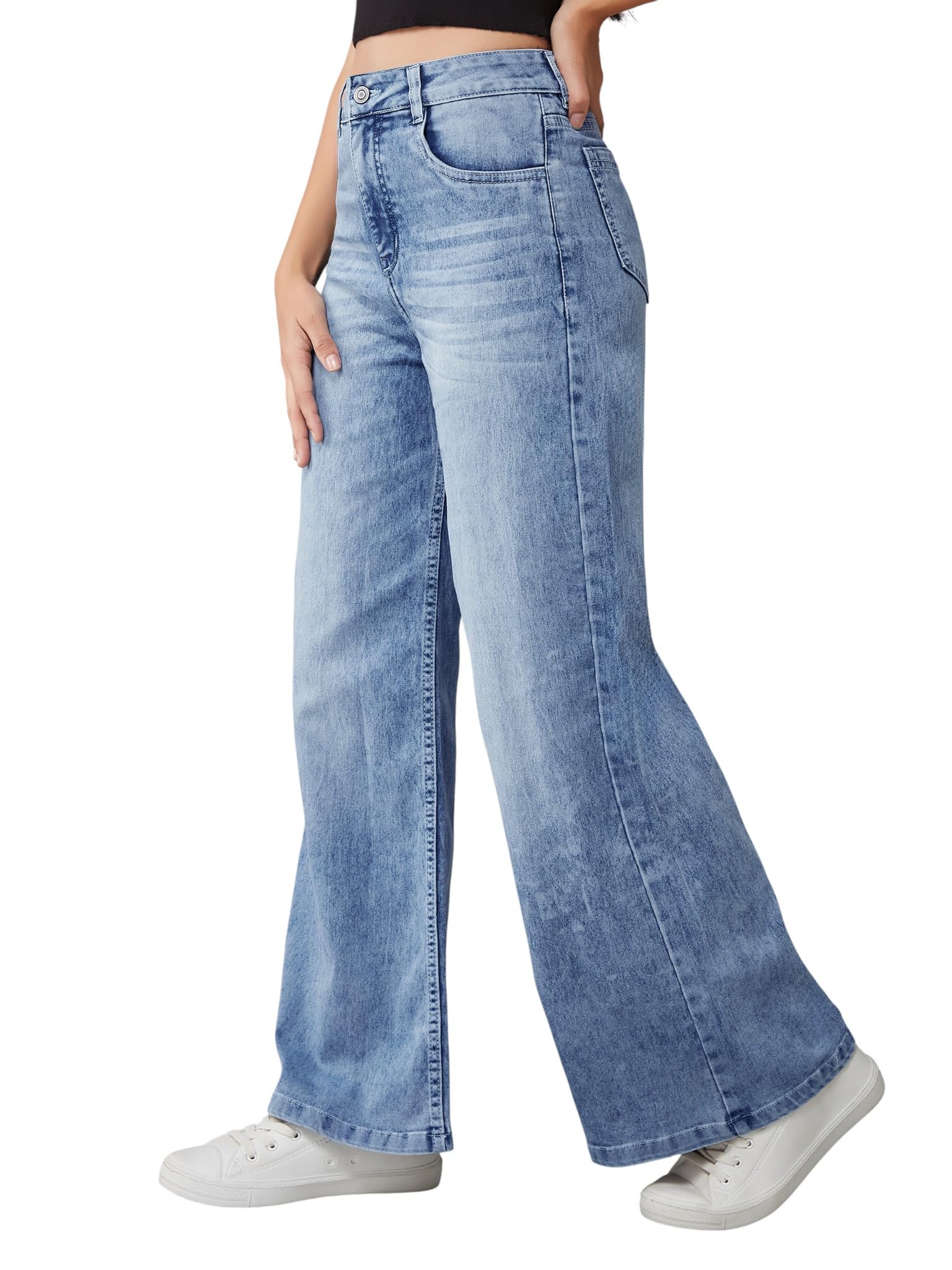 Women's Straight High Rise Regular-Length Stretchable Denim Jeans-image-31