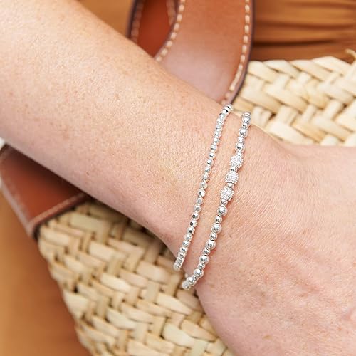 Miniatura 4 de Silpada Charlotte - Pulsera elástica de plata de ley 675 pulgadas